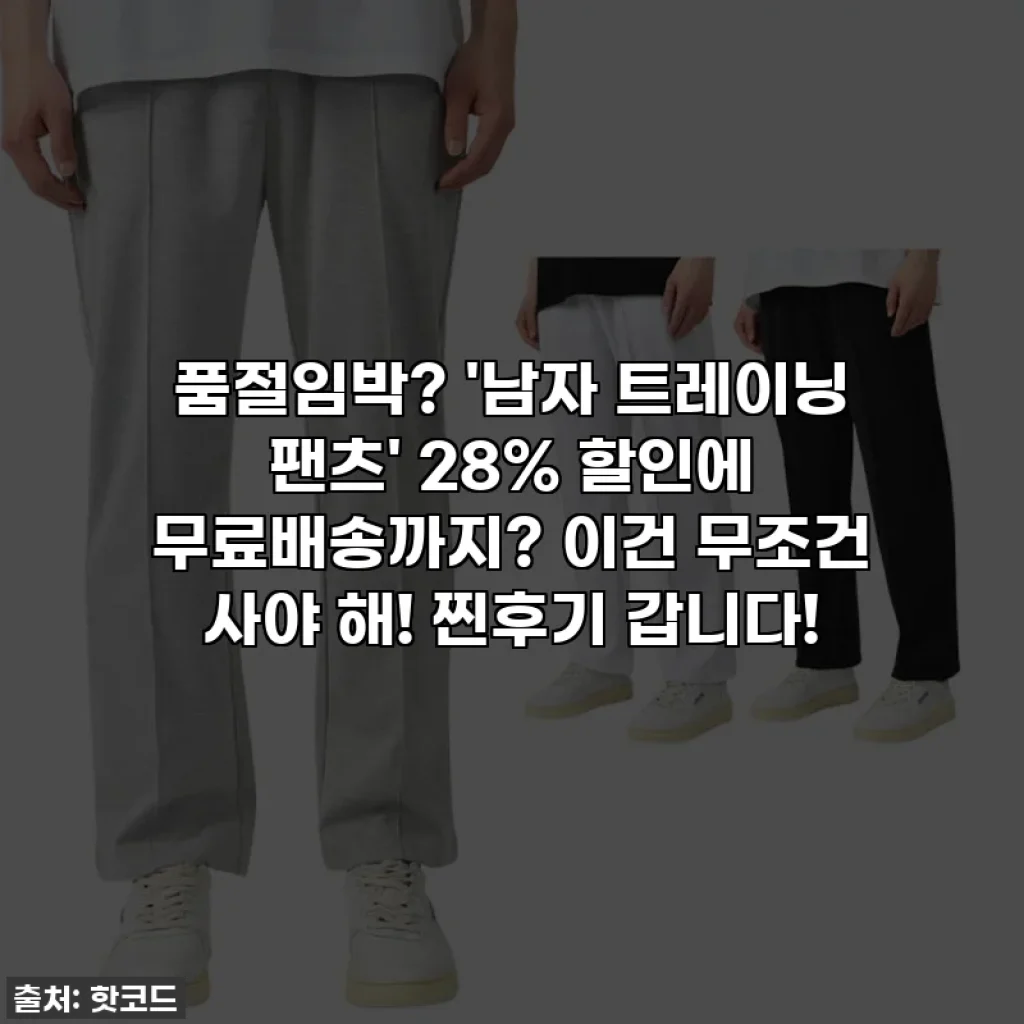 품절임박? '남자 트레이닝 팬츠' 28% 할인에 무료배송까지? 이건 무조건 사야 해! 찐후기 갑니다!