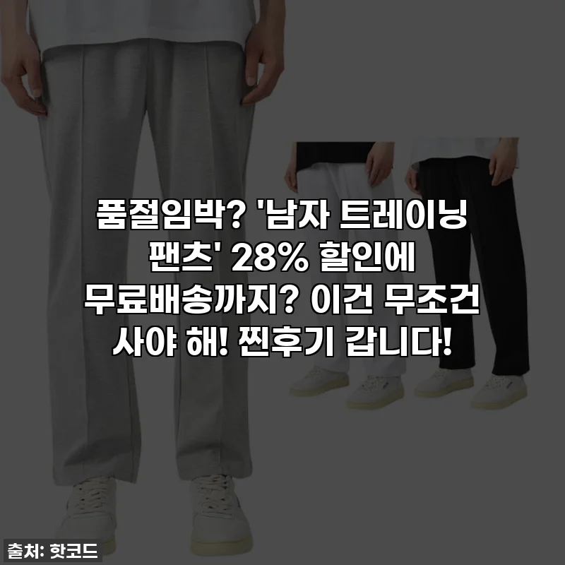 품절임박? '남자 트레이닝 팬츠' 28% 할인에 무료배송까지? 이건 무조건 사야 해! 찐후기 갑니다!