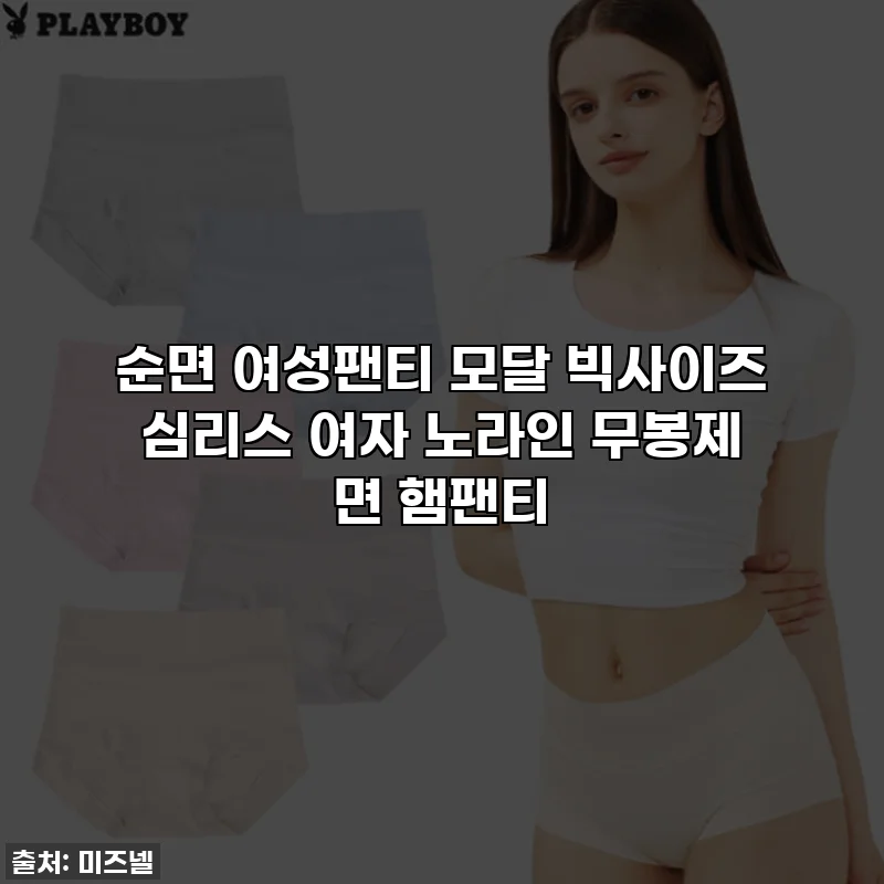 순면 여성팬티 모달 빅사이즈 심리스 여자 노라인 무봉제 면 햄팬티