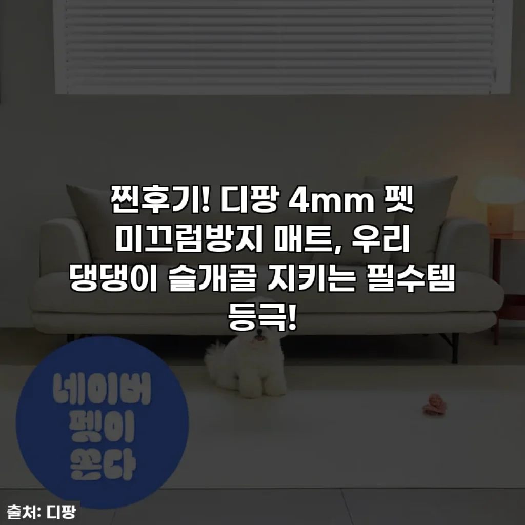 찐후기! 디팡 4mm 펫 미끄럼방지 매트, 우리 댕댕이 슬개골 지키는 필수템 등극!