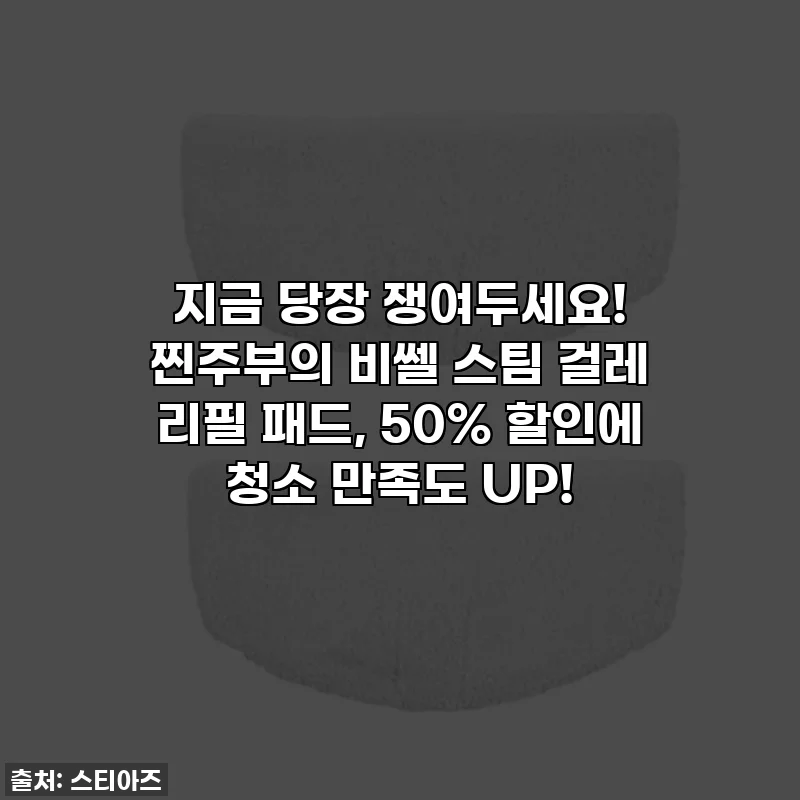 지금 당장 쟁여두세요! 찐주부의 비쎌 스팀 걸레 리필 패드, 50% 할인에 청소 만족도 UP!