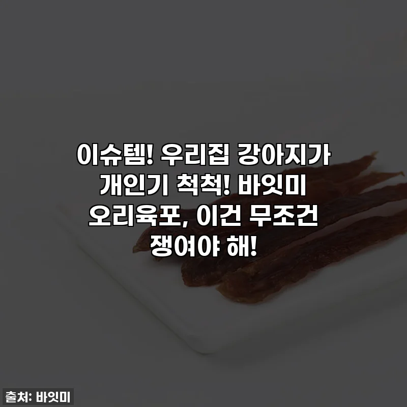 이슈템! 우리집 강아지가 개인기 척척! 바잇미 오리육포, 이건 무조건 쟁여야 해!