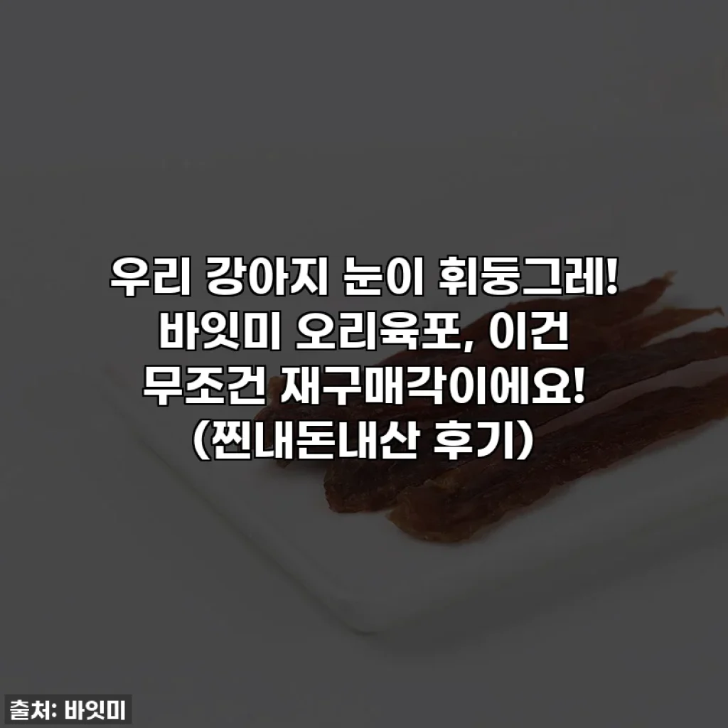 우리 강아지 눈이 휘둥그레! 바잇미 오리육포, 이건 무조건 재구매각이에요! (찐내돈내산 후기)