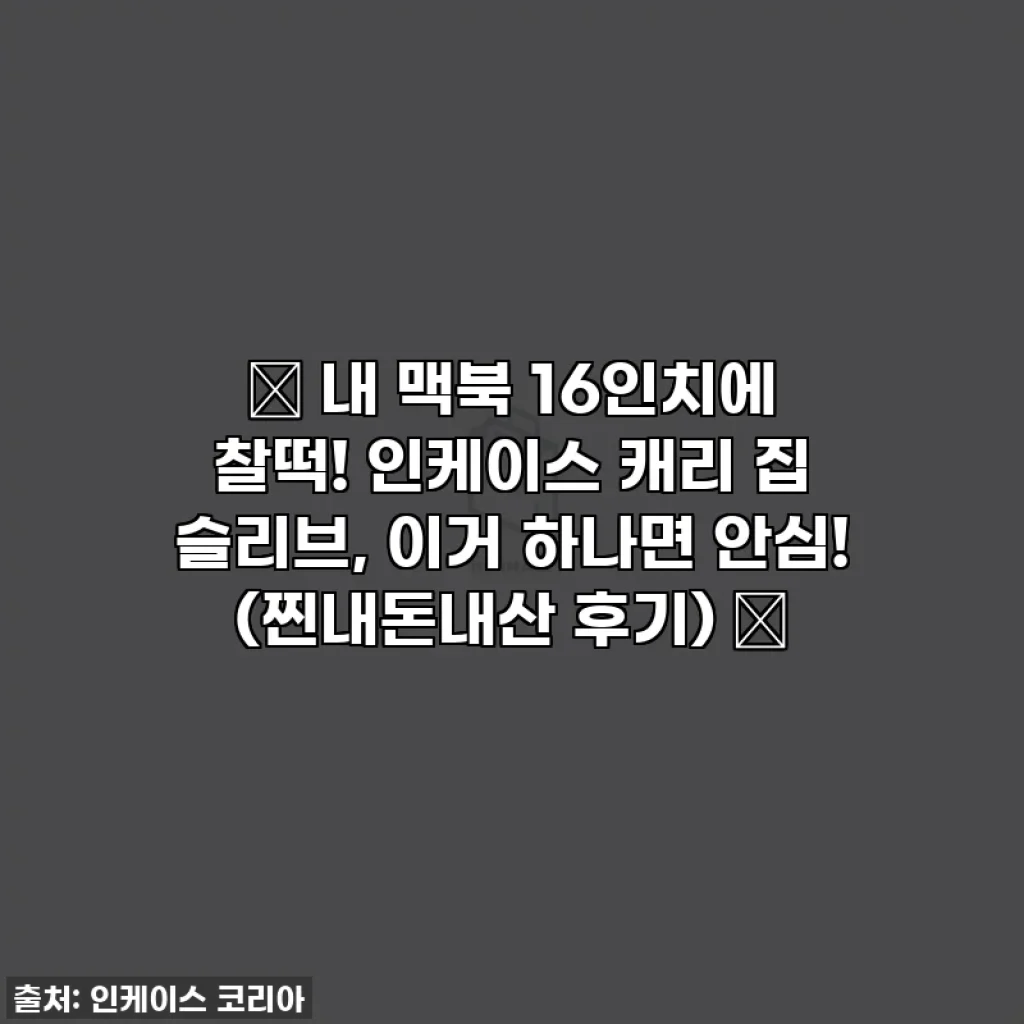 ✨ 내 맥북 16인치에 찰떡! 인케이스 캐리 집 슬리브, 이거 하나면 안심! (찐내돈내산 후기) ✨