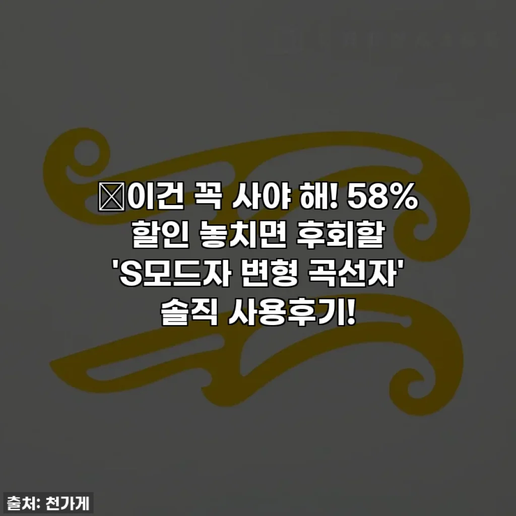 🔥이건 꼭 사야 해! 58% 할인 놓치면 후회할 'S모드자 변형 곡선자' 솔직 사용후기!
