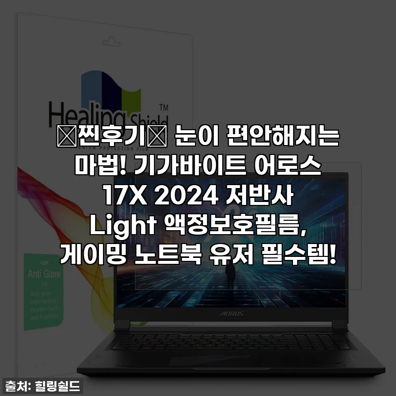 ✨찐후기✨ 눈이 편안해지는 마법! 기가바이트 어로스 17X 2024 저반사 Light 액정보호필름, 게이밍 노트북 유저 필수템!