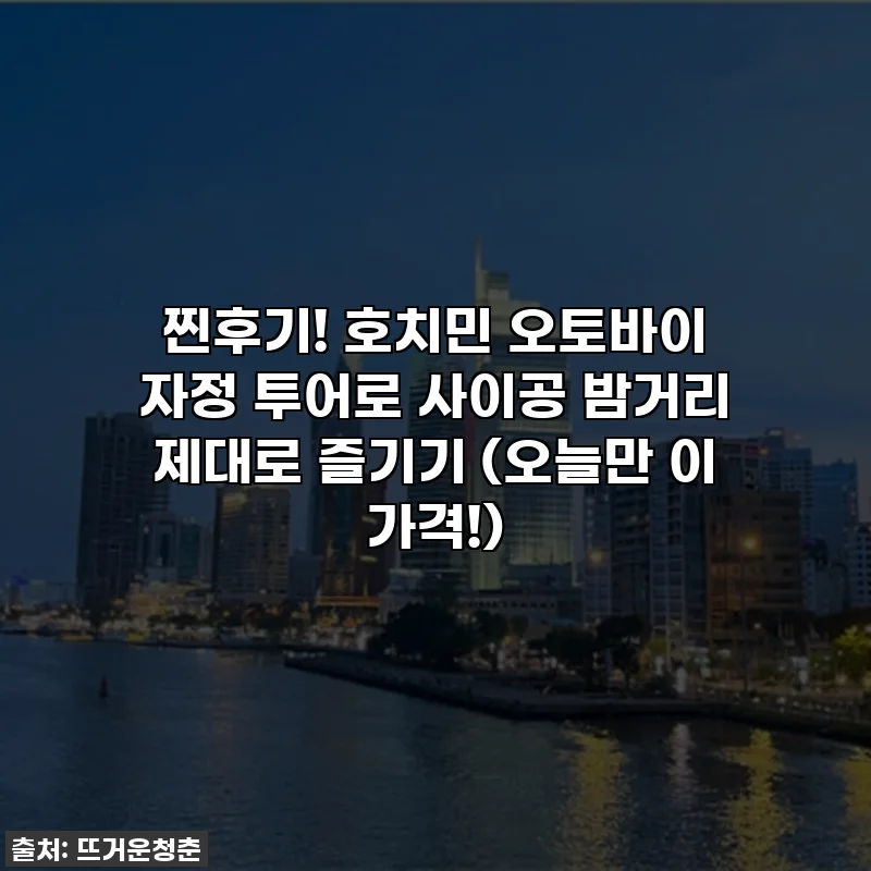 찐후기! 호치민 오토바이 자정 투어로 사이공 밤거리 제대로 즐기기 (오늘만 이 가격!)