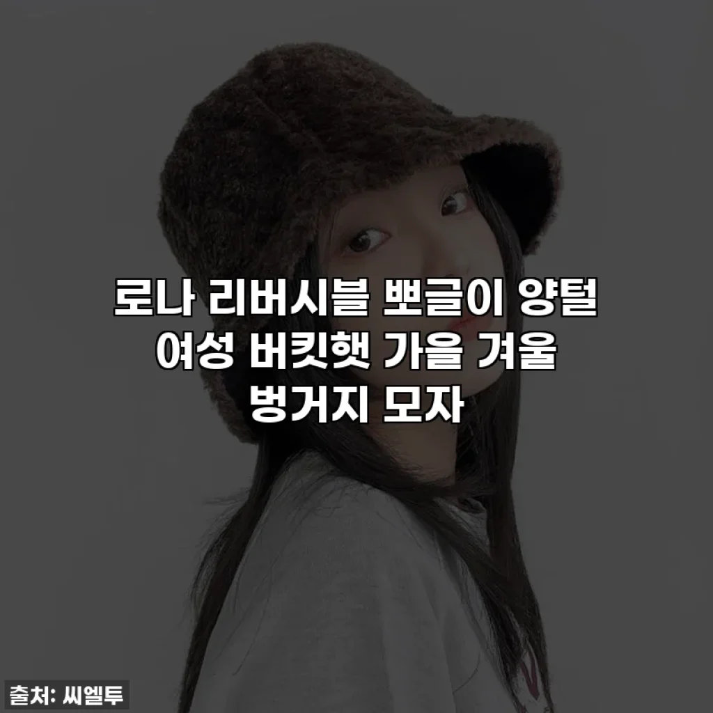 로나 리버시블 뽀글이 양털 여성 버킷햇 가을 겨울 벙거지 모자