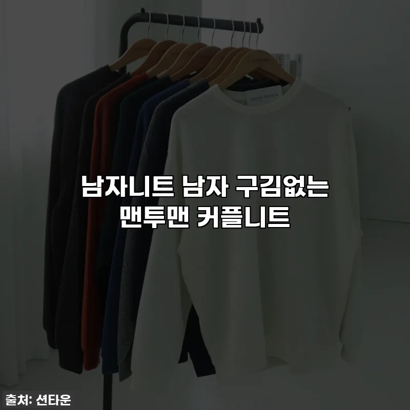 남자니트 남자 구김없는 맨투맨 커플니트