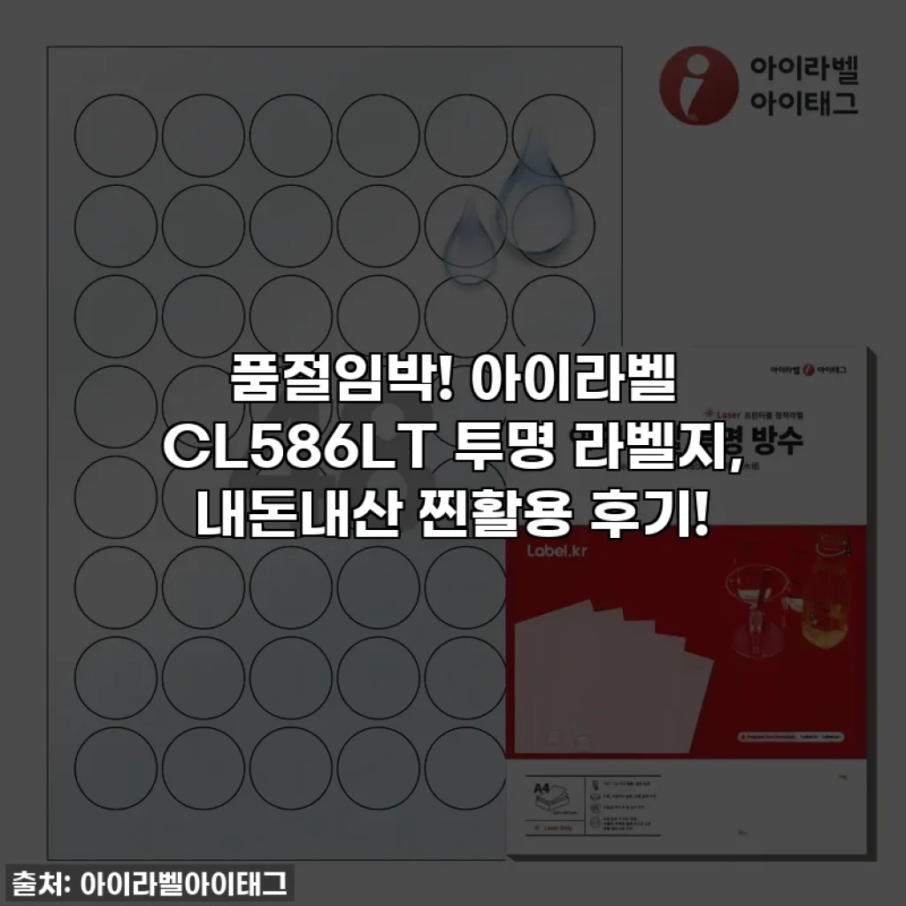 품절임박! 아이라벨 CL586LT 투명 라벨지, 내돈내산 찐활용 후기!