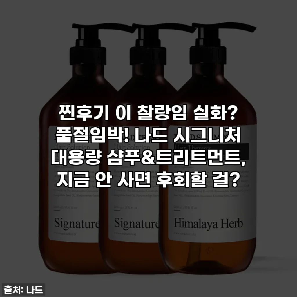 ✨찐후기✨ 이 찰랑임 실화? 품절임박! 나드 시그니처 대용량 샴푸&트리트먼트, 지금 안 사면 후회할 걸?