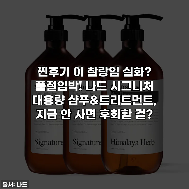✨찐후기✨ 이 찰랑임 실화? 품절임박! 나드 시그니처 대용량 샴푸&트리트먼트, 지금 안 사면 후회할 걸?