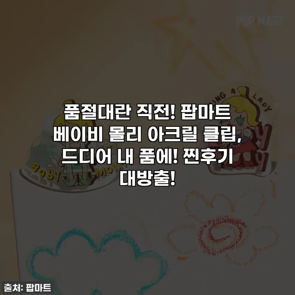 🌟 품절대란 직전! 팝마트 베이비 몰리 아크릴 클립, 드디어 내 품에! 찐후기 대방출! 🌟