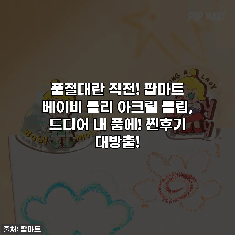 🌟 품절대란 직전! 팝마트 베이비 몰리 아크릴 클립, 드디어 내 품에! 찐후기 대방출! 🌟