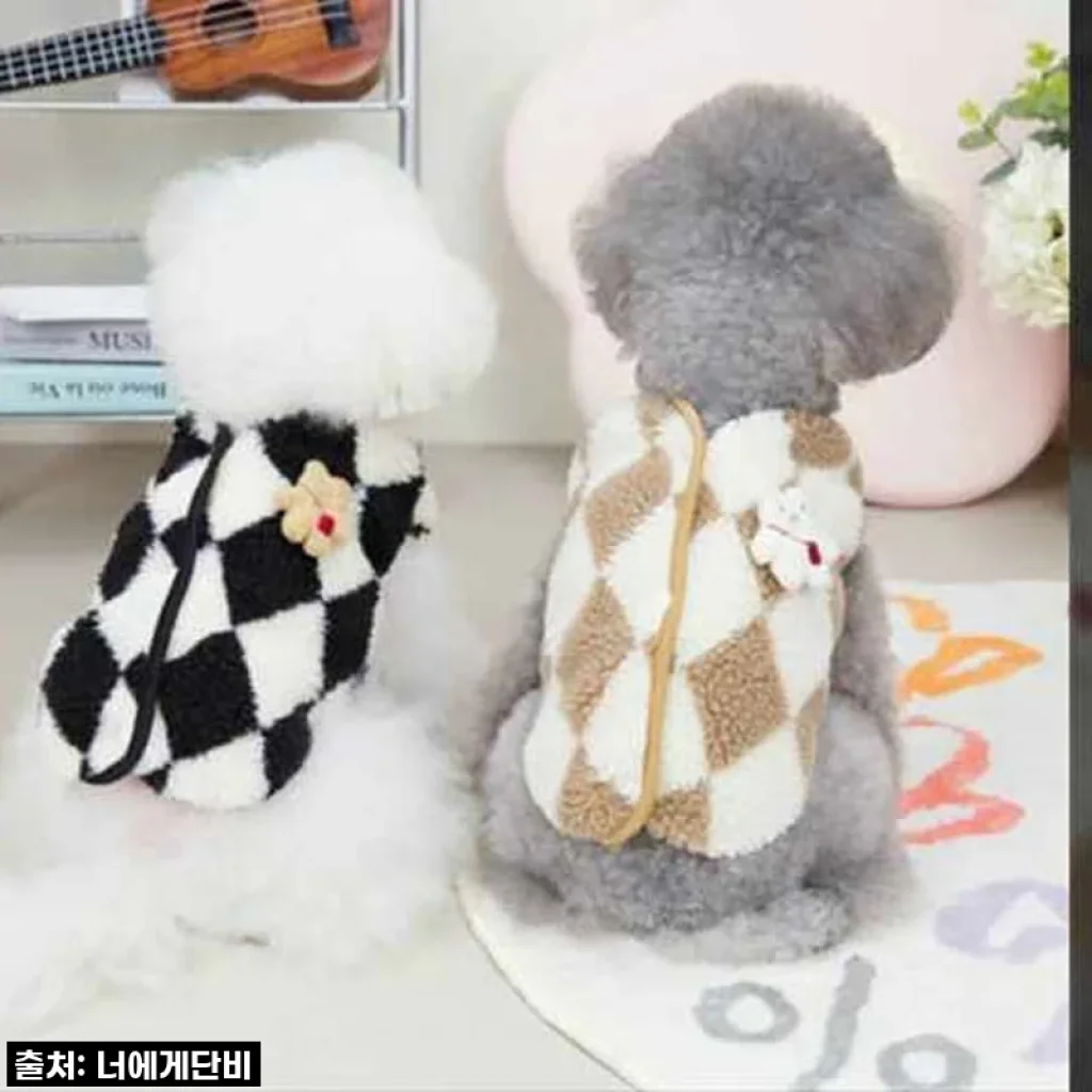 🚨품절각🚨 우리 토리 심쿵! 강아지 뽀글이 아가일 후리스 수면조끼 찐후기 (+꿀팁 대방출!)