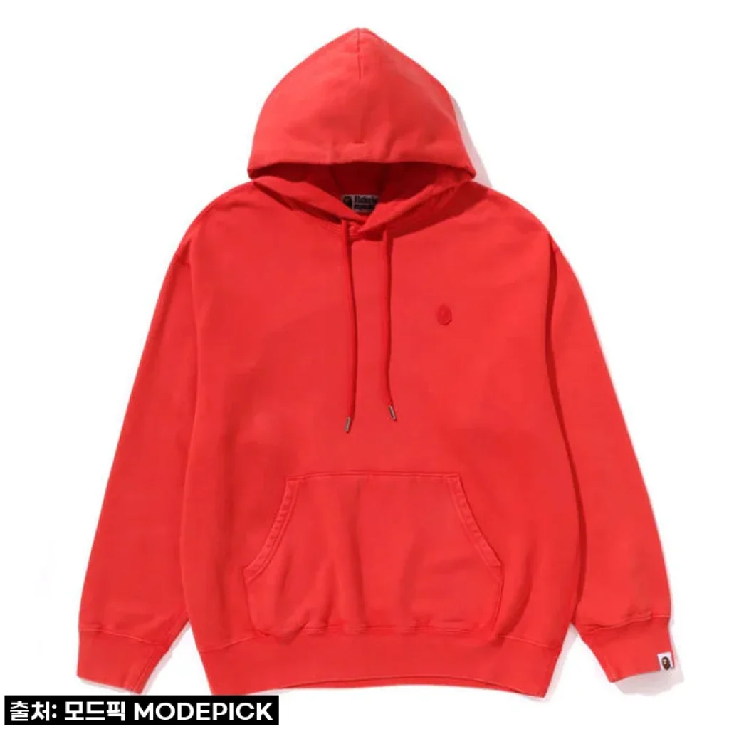 베이프 후드티 GARMENT DYE ONE POINT RELAXED FIT PULLOVER HOODIE 1L80-114-303