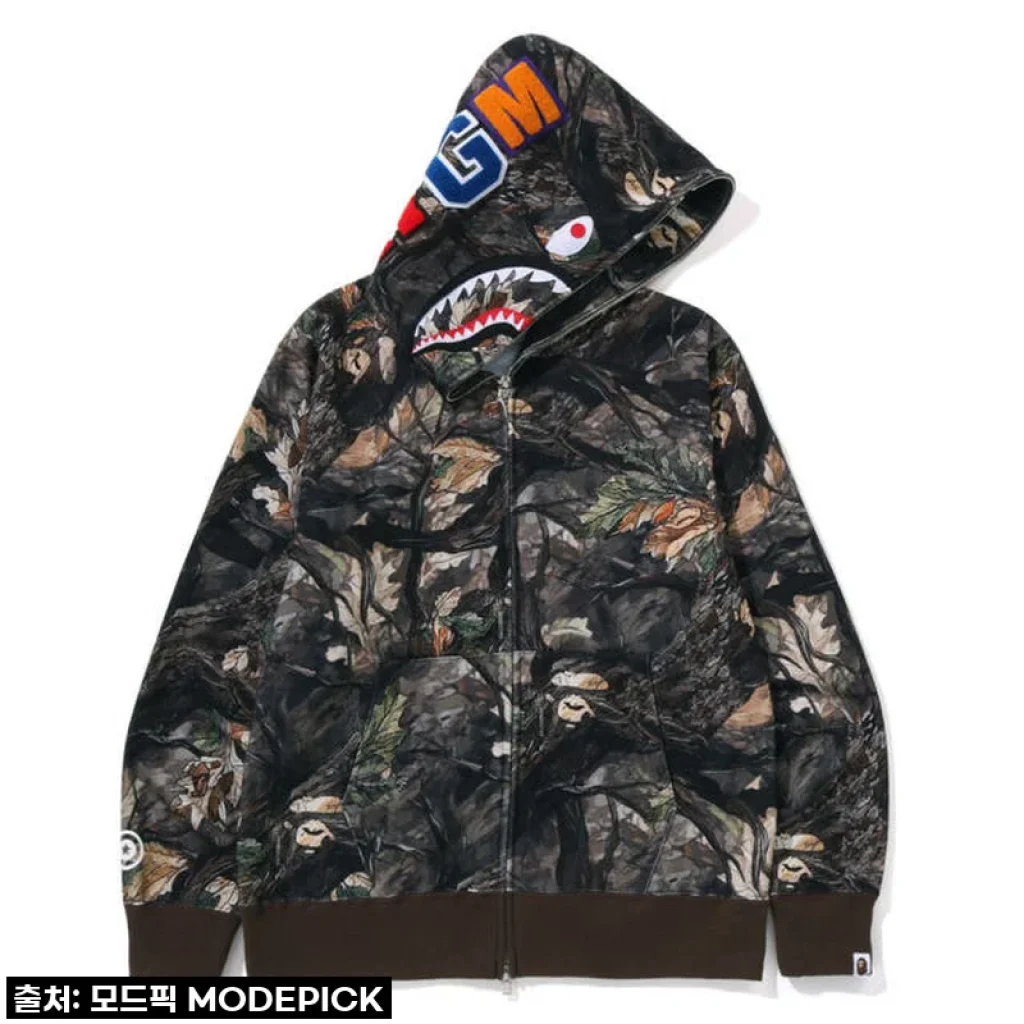 베이프 후드집업 TREE EDGE CAMO 샤크 후디, 겨울 스타일 제대로 살려주는 나만의 잇템!