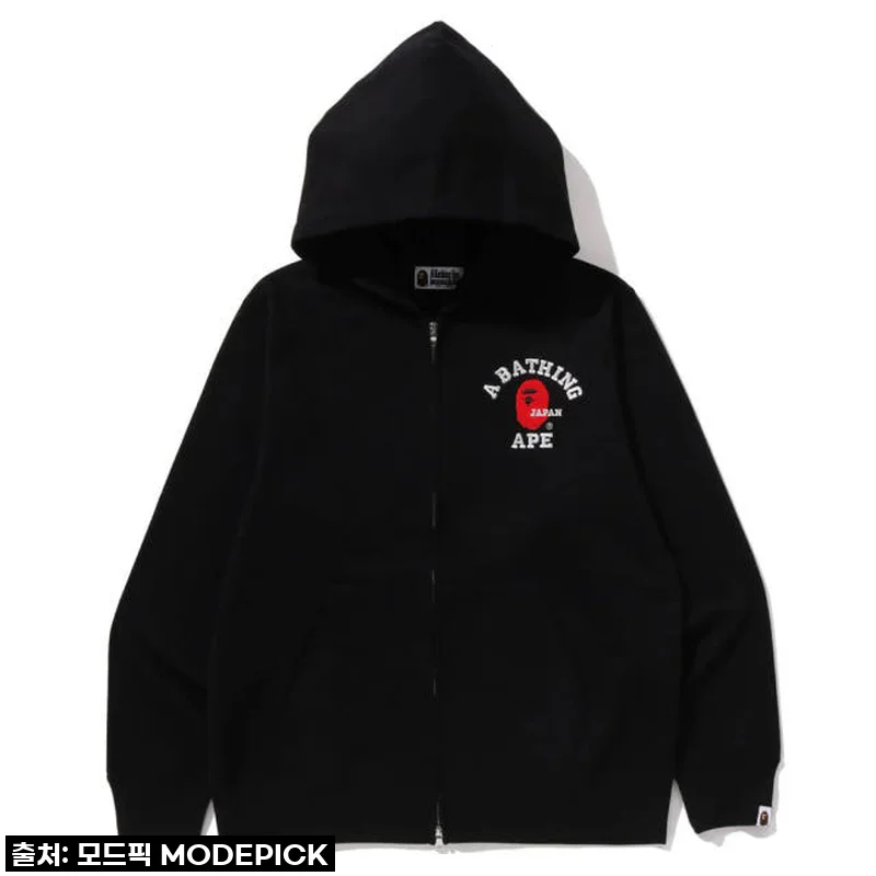 베이프 후드집업 COLLEGE ONE POINT EMBROIDERY ZIP HOODIE 사용후기