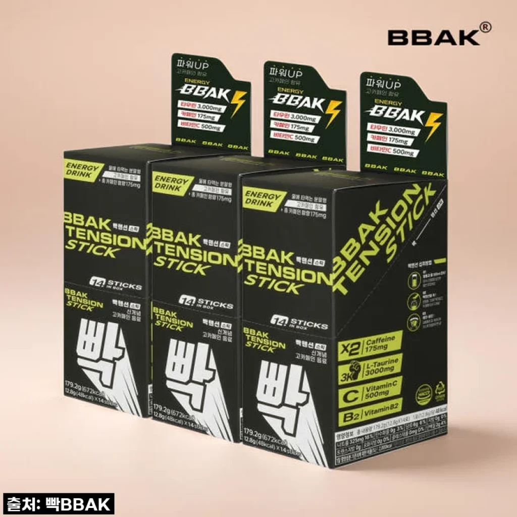 빡텐션 에너지드링크 천연 고카페인 부스터 3,700mg x 42개 사용후기
