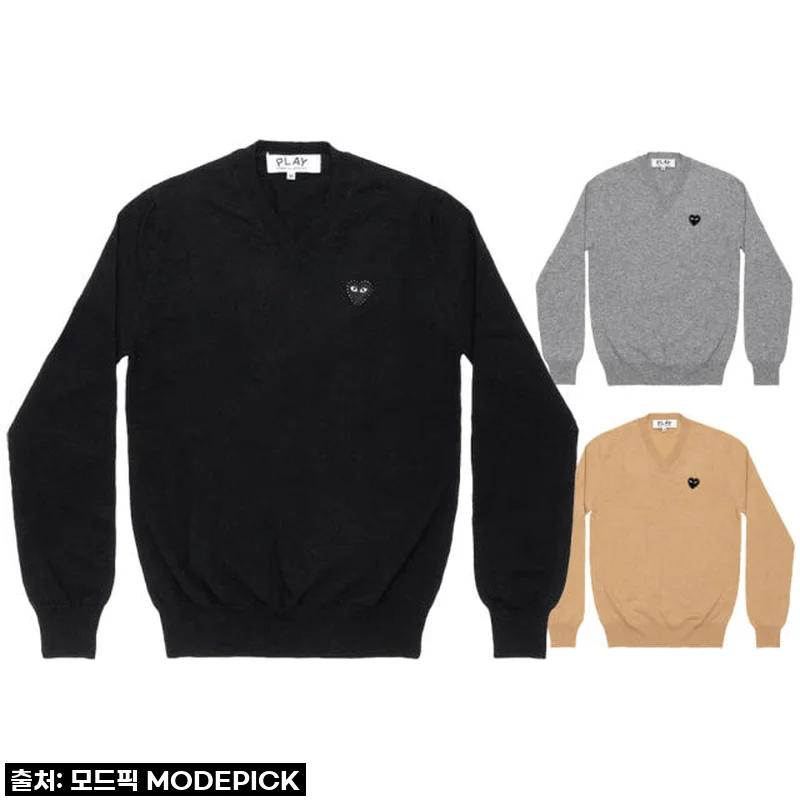 꼼데가르송 긴팔티 Unisex V-Neck Sweater AX-N804-051 사용후기