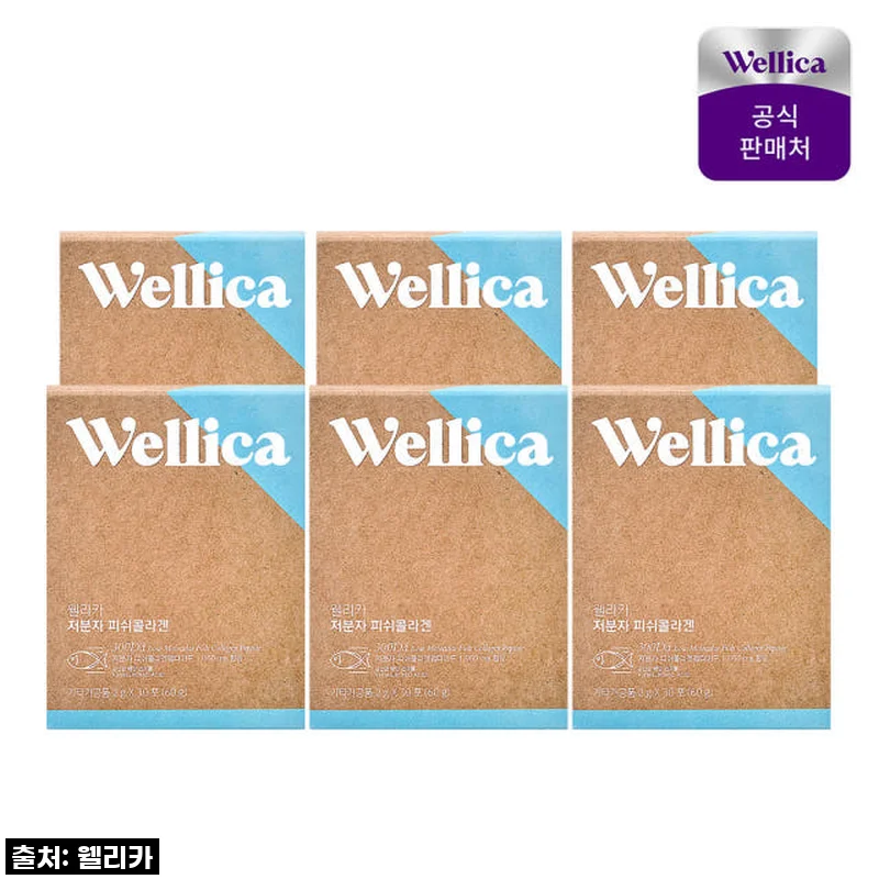 웰리카 초저분자 300달톤 어린 저분자 피쉬 콜라겐 펩타이드 엘라스틴 30포 6개 사용 후기