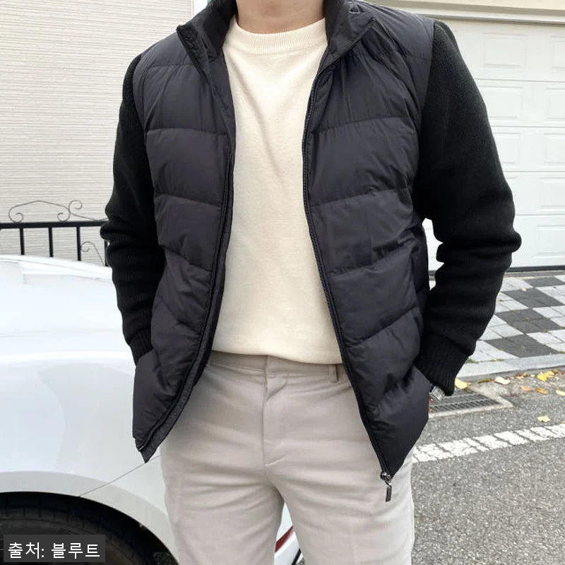 오리털 덕다운 니트 경량 숏 패딩+워 관련 이미지 1