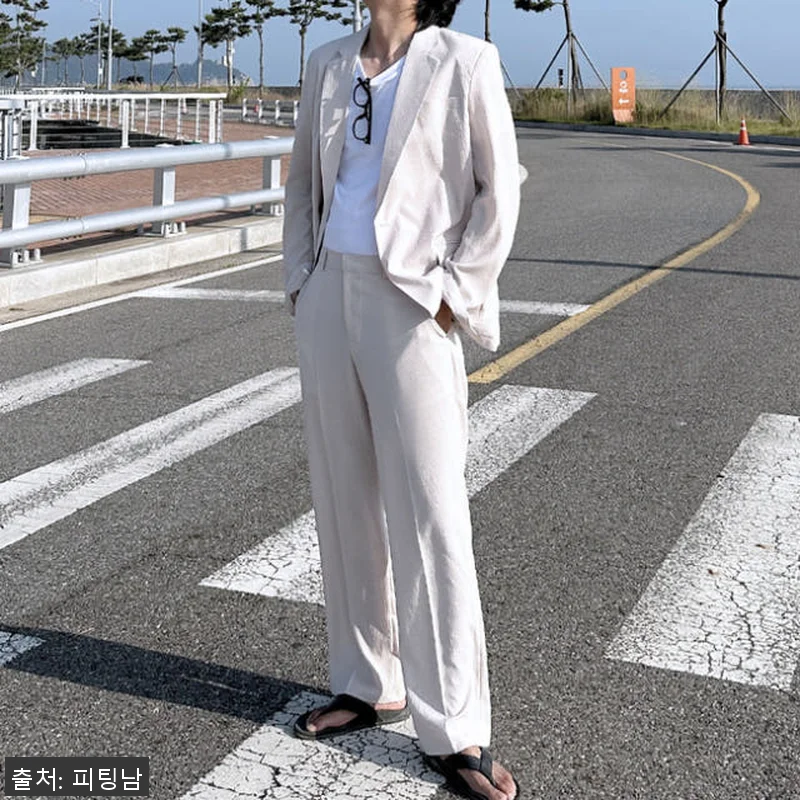 남자 싱그라니 여름 엠보 린넨 셋업 관련 이미지 2