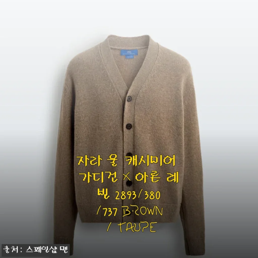 자라 울 캐시미어 가디건 X 아론 레빈 브라운/토프 사용후기