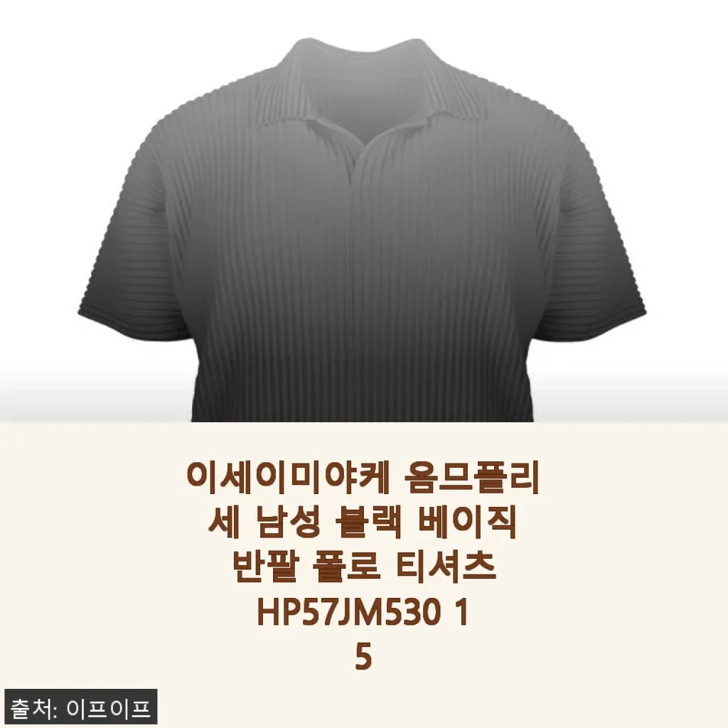 이세이미야케 옴므플리세 남성 블랙 베이직 반팔 폴로 티셔츠 HP57JM530 15 사용후기