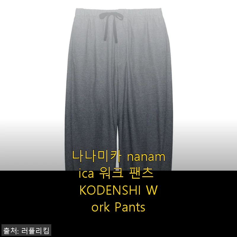 나나미카 nanamica 워크 팬츠 KODENSHI 사용 후기 – 세련된 디자인과 뛰어난 기능성의 만남