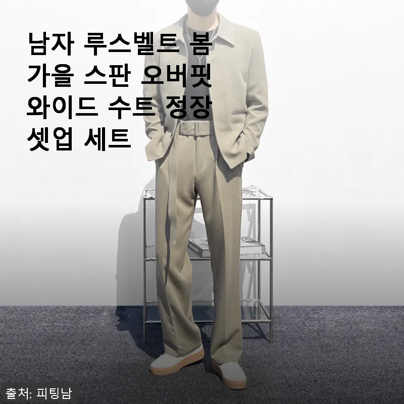 남자 루스벨트 봄 가을 스판 오버핏 와이드 수트 정장 셋업 세트 사용후기