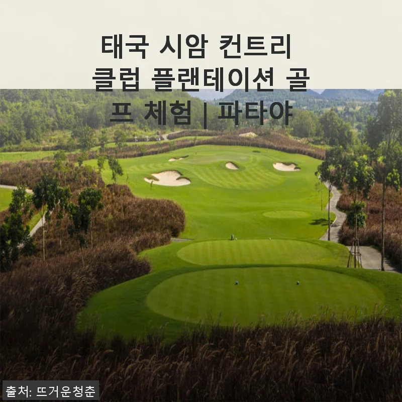 태국 시암 컨트리 클럽 플랜테이션 골프 체험 사용후기