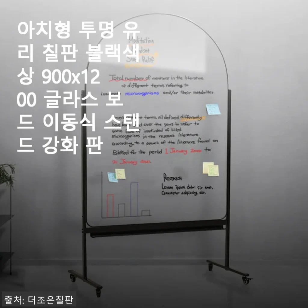 아치형 투명 유리 칠판 블랙 900x1200 사용 후기 및 인테리어 추천