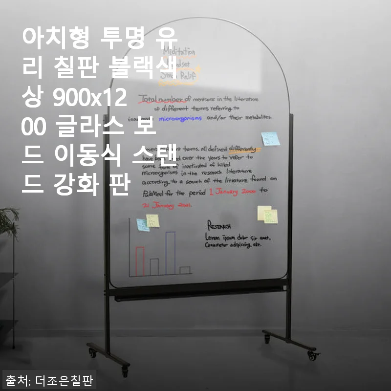 아치형 투명 유리 칠판 블랙 900x1200 사용 후기 및 인테리어 추천