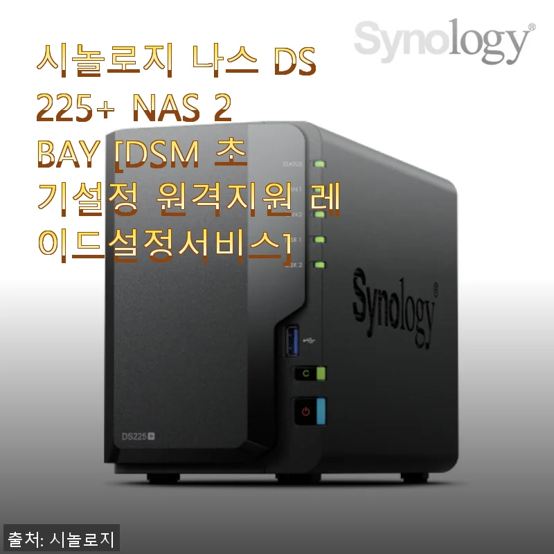 시놀로지 나스 DS225+ 사용후기: 소규모 사무실에 딱 맞는 NAS 솔루션