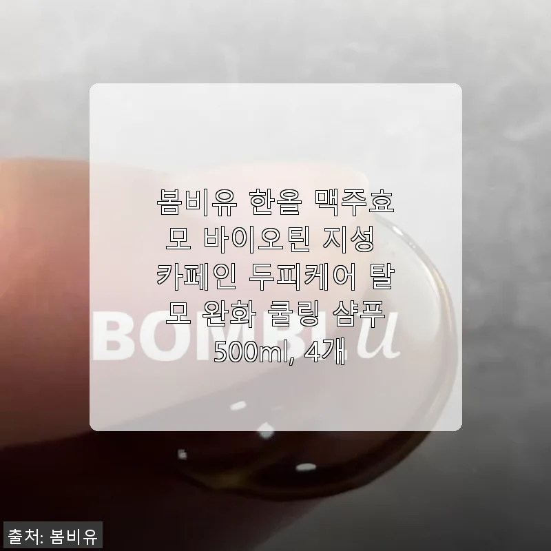 봄비유 한올 맥주효모 바이오틴 샴푸 사용후기: 지성 두피와 탈모 고민에 딱 맞는 선택