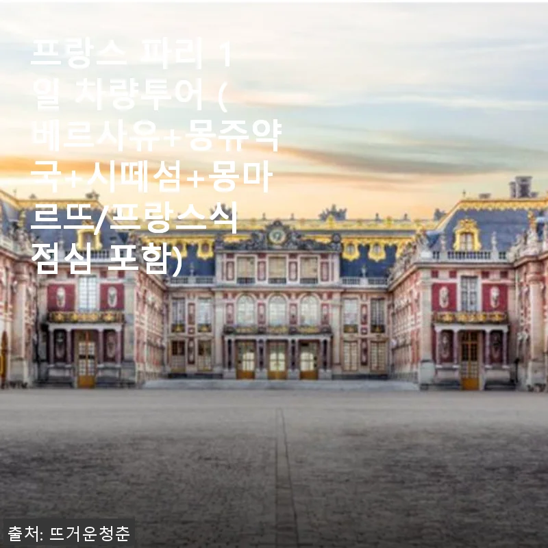 프랑스 파리 1일 차량투어 사용후기: 베르사유부터 몽마르뜨까지 완벽한 일정