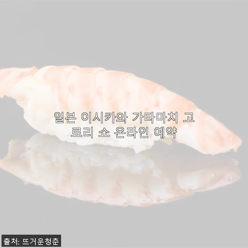 일본 이시카와 가타마치 고료리 쇼 온라인 예약 사용후기