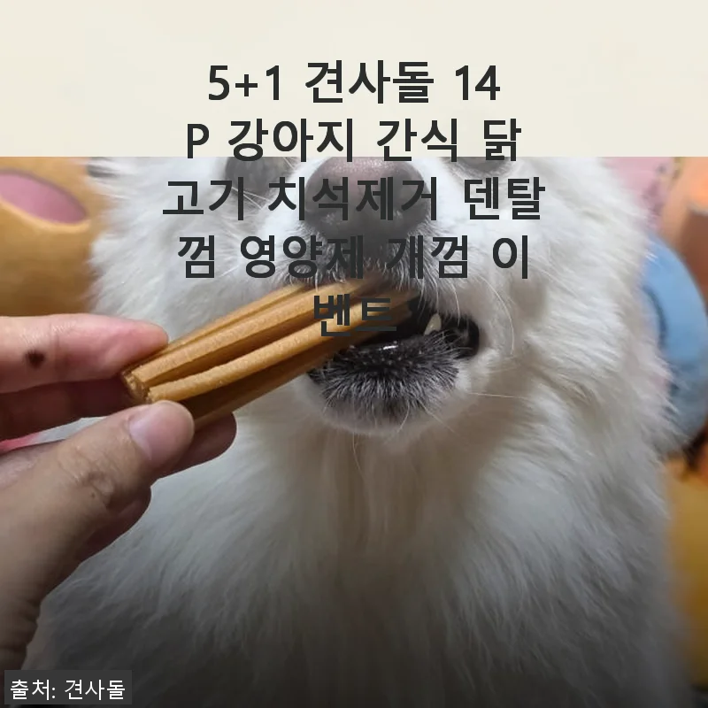 5+1 견사돌 14P 강아지 간식 닭고기 치석제거 덴탈껌 영양제 사용후기