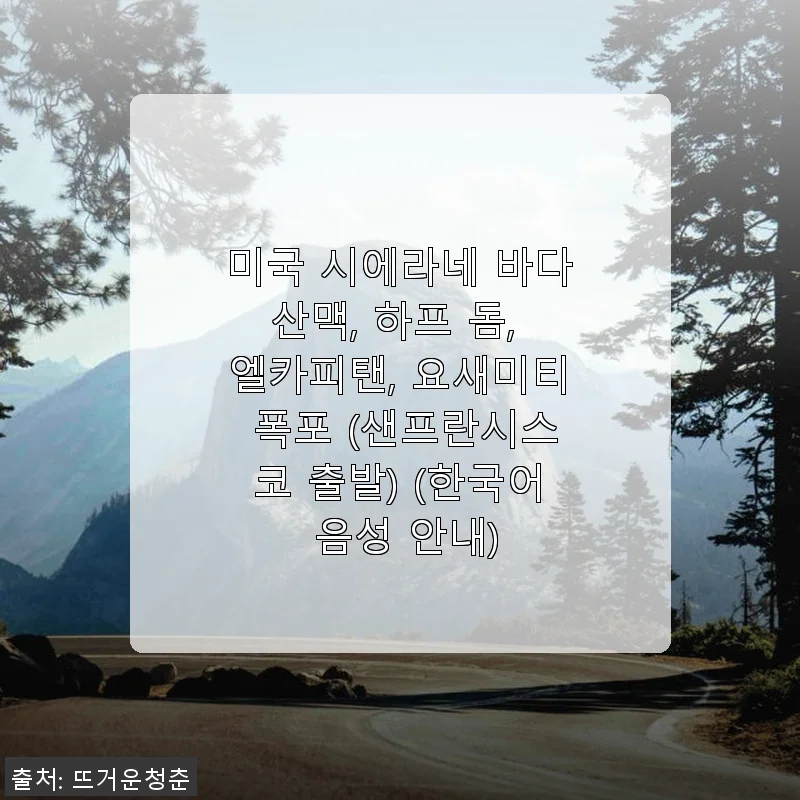 미국 시에라네 바다산맥 하프 돔, 엘카피탠, 요세미티 폭포 투어 후기