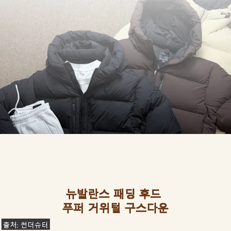 뉴발란스 패딩 후드 푸퍼 거위털 구스다운 사용후기: 따뜻함과 스타일을 동시에