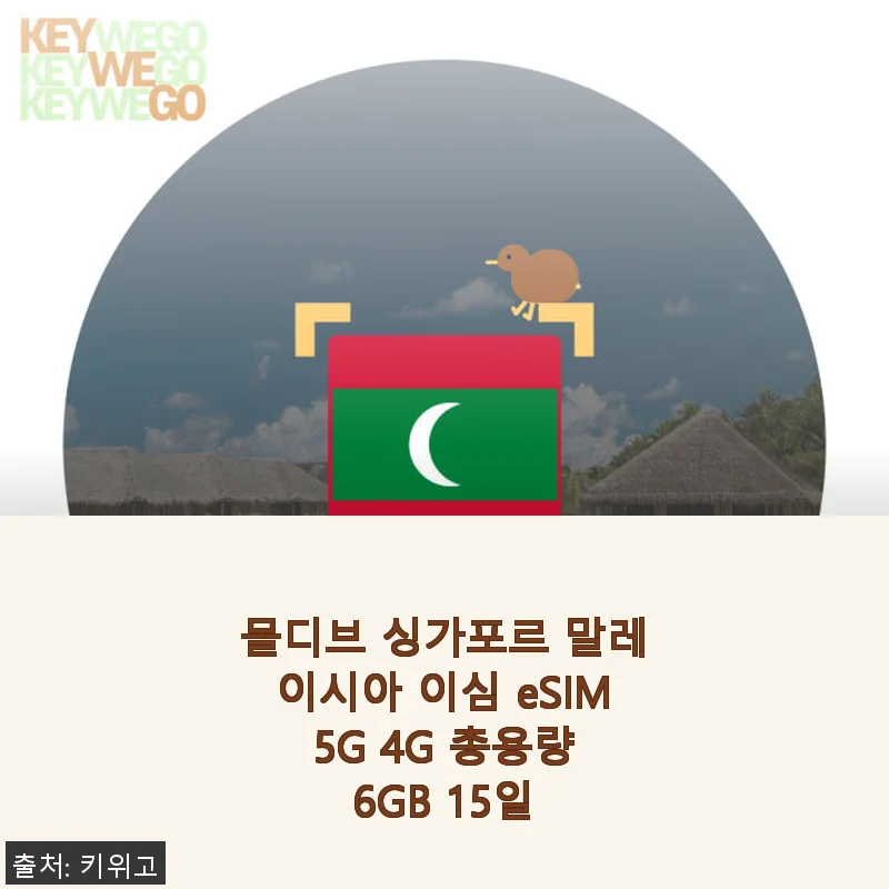키위고 몰디브 싱가포르 말레이시아 eSIM 5G 4G 6GB 15일 사용후기