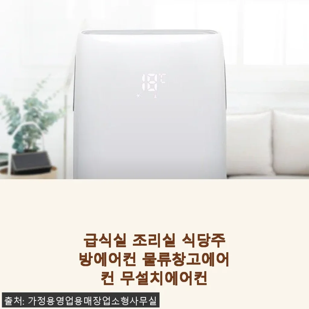 실외기 없는 무설치 에어컨 사용후기 – 급식실부터 물류창고까지 완벽 대응
