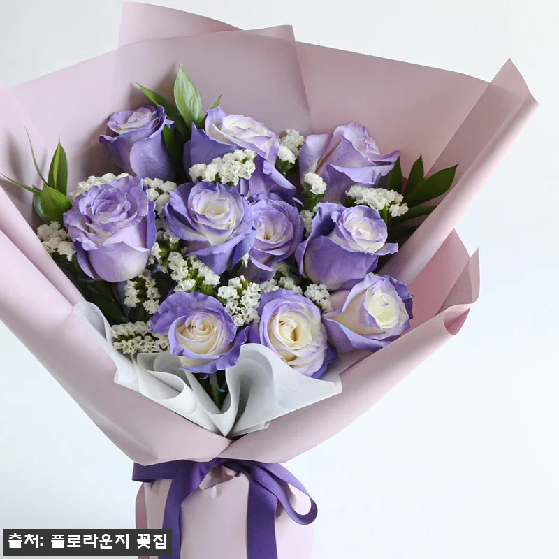 로맨틱 퍼플 생화 꽃다발, 직접 사용 관련 이미지 1