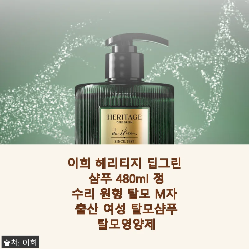 이희 헤리티지 딥그린 샴푸 480ml 사용후기: 탈모 고민에 딱 맞는 두피 케어