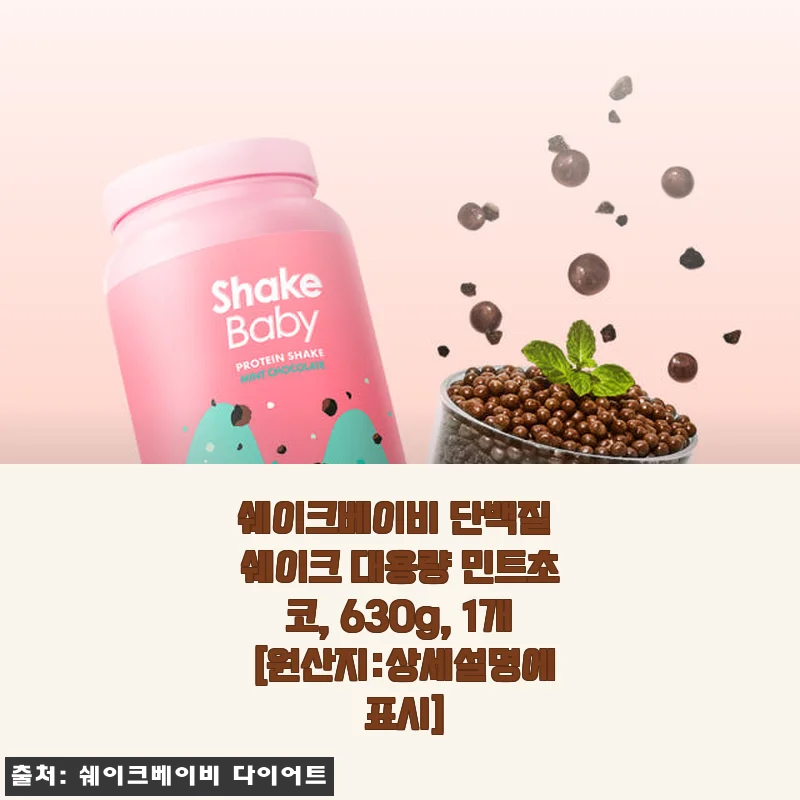 쉐이크베이비 단백질 쉐이크 민트초코 630g 사용 후기 및 솔직한 평가