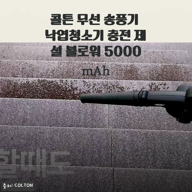 콜튼 무선 송풍기 낙엽청소기 충전 제설 블로워 5000mAh 사용후기