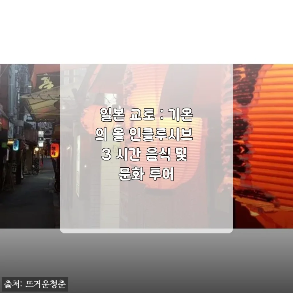 일본 교토 기온 올 인클루시브 3시간 음식 및 문화 투어 사용후기