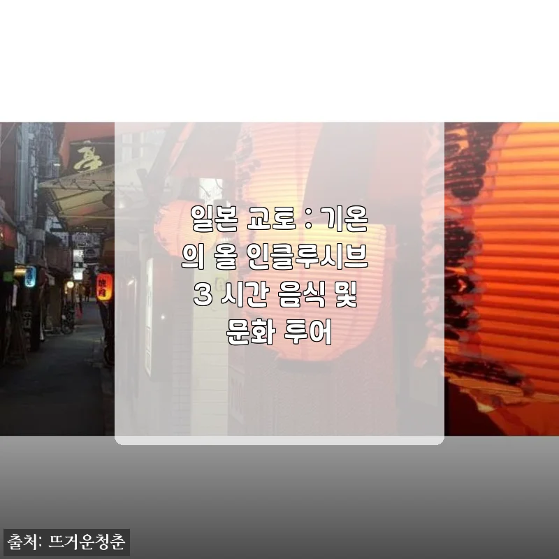 일본 교토 기온 올 인클루시브 3시간 음식 및 문화 투어 사용후기