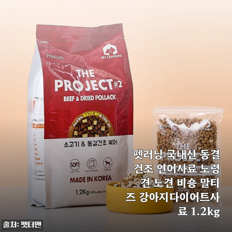 펫러닝 국내산 동결건조 연어사료 1.2kg, 노령견과 소형견을 위한 건강한 선택